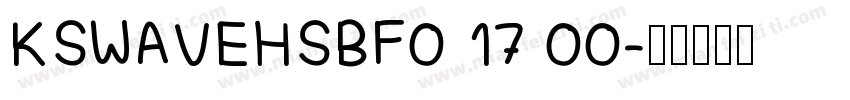 KSWAVEHSBF0 17 00字体转换